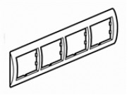  Galea Life four-gang frame, horizontal, white